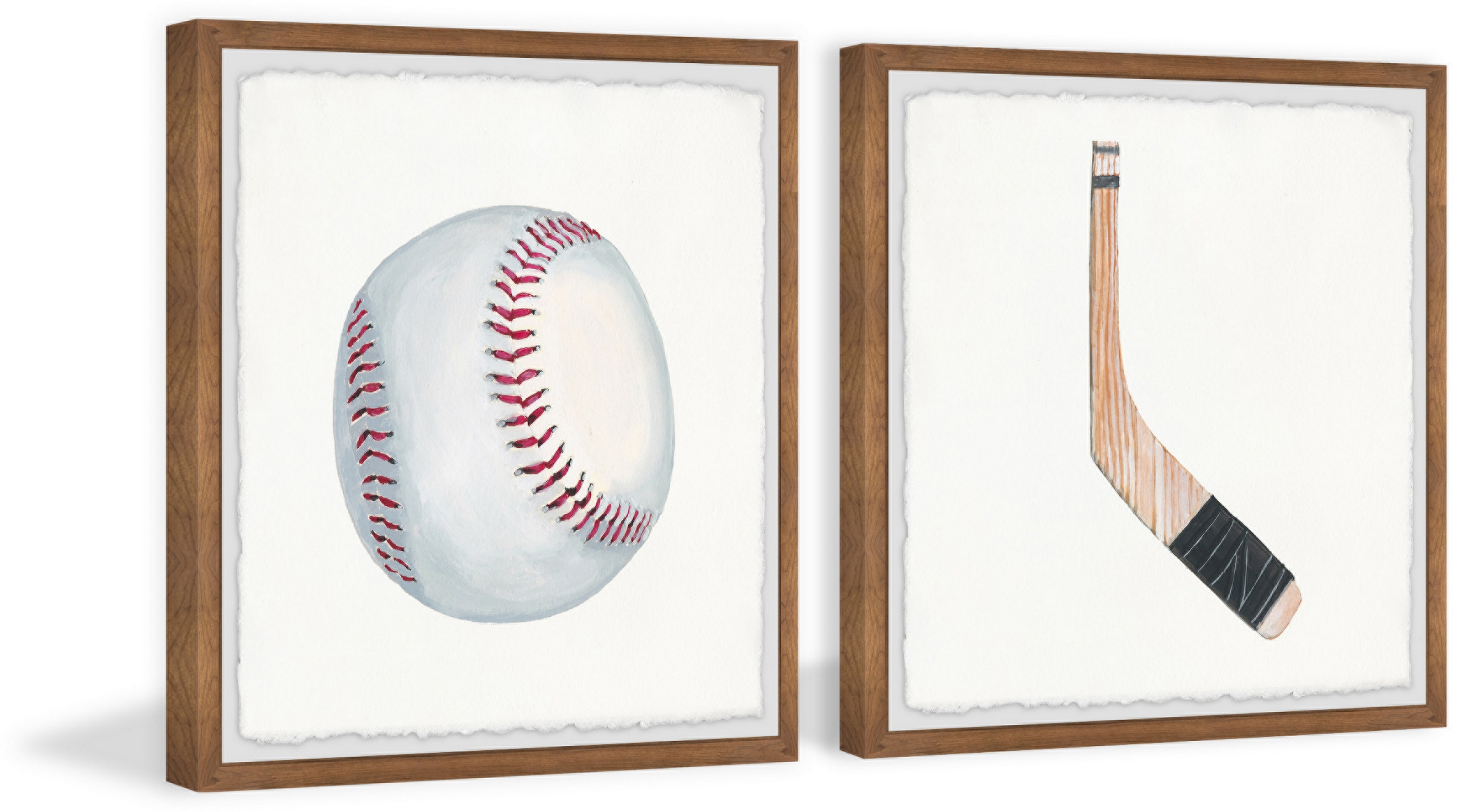 Marmont Hill Baseball and Hockey Stick Diptych Art Prints