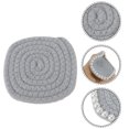 thumbnail image 3 of Unique Bargains 1 Pc Square Pearl Heat Insulation Mat Drink Coaster Gray Cotton rope, 3 of 5