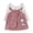 Pink, variant on Infant Baby Girls Skirt Set - Lace Neck Long Sleeve Top and Giraffe Print Striped Suspender Skirt, 2 Piece Outfit (Yellow, 18-24 Months)