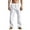 White, variant on Sentmoon Linen Pants for Men Elastic High Waist Drawstring Loose Fit Wide Leg Sweatpants Pockets Button Solid Color Lightweight Baggy Trousers Stylish Male for Summer Sports Wear Black XXXL