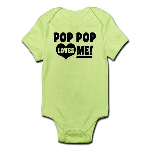 CafePress - Pop Pop Loves Me Infant Bodysuit - Baby Light Bodysuit