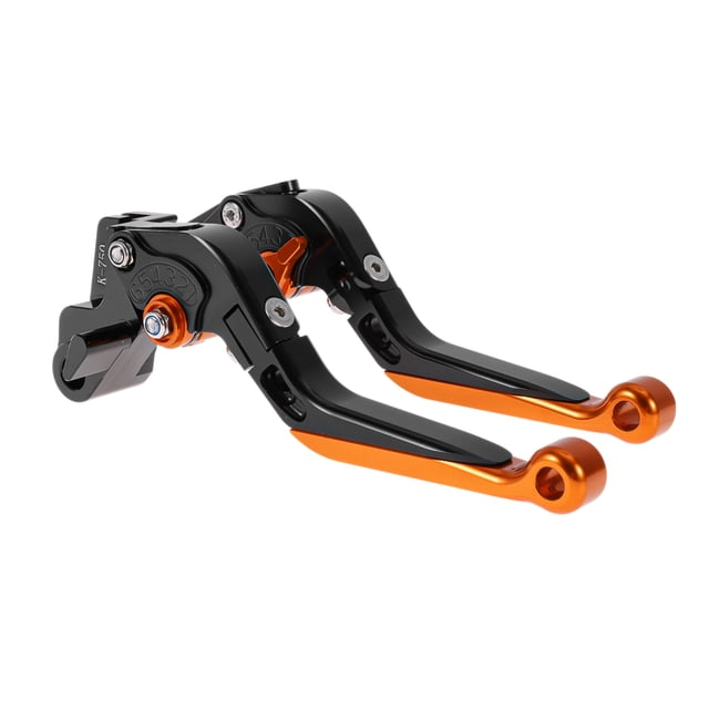 Palancas de freno y embrague cortas y largas para Kawasaki NINJA650R 2009-2016, palanca de freno ajustable de motocicleta, aleación de aluminio, mango negro con extremo naranja