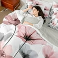 thumbnail image 3 of Feelyou Watercolor Floral Twin Bedding Sets 7-Piece, Simple Ink Flower Bedding Comforter Set, Chic Fashion Sheet Sets, Microfiber Room Decor, 3 of 7