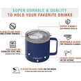 thumbnail image 3 of SHIJIU-New Tasse à Café en Acier Inoxydable Isolée sous Vide 16 oz avec Poignée et Couvercle (Bleu Marine, 16 oz - 2 Pack), 3 of 4