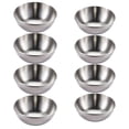 thumbnail image 1 of MasteelfCA 8 Pcs Assiettes à Épices en Acier Inoxydable Rondes pour Sauce Chili Apéritif, 1 of 9