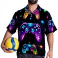 thumbnail image 4 of Game Controller Men's Short Sleeve Poplin Shirt with Spread Collar Tops, Casual Printed Button Down, Summer Beach Shirt for Men - Unisex, Stylish Men's Shirts, 4 of 6