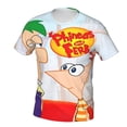 thumbnail image 3 of Phineas And Ferb Shirt 3d Printed T Shirt Crewneck Short Sleeve Top Tees For Mens, 3 of 8