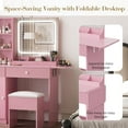 thumbnail image 3 of Zzistar Vanity Desk with Mirror and Lights, Power Outlets Makeup Table with Drawers & Cabinet, Storage Stool, Dressing Table for Bedroom, 3 of 8