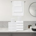 thumbnail image 2 of Dewall Maisons Elegant White 18-Piece Towel Set For Superior Bathing ComFort - High-Quality , 100% Cotton - 4 Bath Towels, 6 Hand Towels, 8 Washcloths - Ideal For Home & Hospitality, 2 of 11