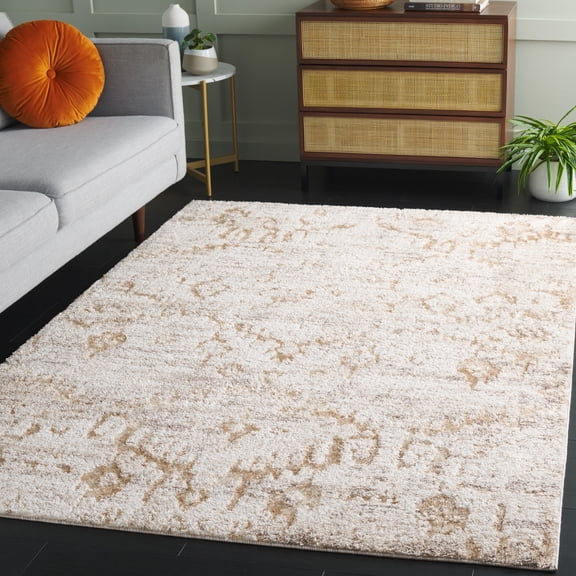 Safavieh Ravine Atanas Abstract Shag Area Rug, Beige/Ivory, 6'7" x 6'7" Square