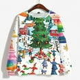 thumbnail image 4 of Womens Tops Christmas Printed Long Sleeve Loose Round Neck Sweatshirt Multicolor14 M,Blouse for Women, 4 of 4