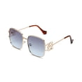 thumbnail image 2 of Only Moment Cute Sunglasses Accessories for Women Plastic UV 400 Glasses Oversized Classic Trend Ladies Sunglasses Sparkling Large Frame Light Blue One Size, 2 of 7