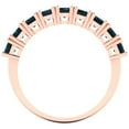 thumbnail image 5 of 2.61 ctw Wedding Band for Women - 18K Rose Gold Natural London Blue Topaz Stackable Eternity Ring, 5 of 6
