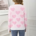 thumbnail image 4 of Fengactive Cute Heart Sweater for Women Knitted Love Sweaters Tops Valentine's Day Outfits Crewneck Long Sleeve Pullover Shirts, 4 of 9