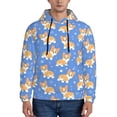 thumbnail image 2 of Zufioo Kawaii Corgi Design Fleece Comfortable Hoodie for Mens,Sweatshirt for Men,Pullover Hooded Sweatshirt for Men -Small, 2 of 5