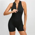 thumbnail image 3 of Mono de yoga con cremallera para mujer, mono de una pieza para entrenamiento, mallas, traje deportivo para gimnasio, ropa de ejercicio para mujer, 3 of 5