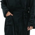 thumbnail image 5 of Bathrobe for Men-Classic Fleece Bathrobe for men, plush Robe, Knee Length Spa Luxury Hotel Bathrobes for Men（black）, 5 of 6