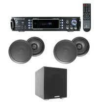 RPA60BT Home Theater Bluetooth Receiver (4) 8" Black In-Ceiling Speakers Sub