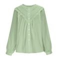 thumbnail image 5 of WMTBSRSW Womens Casual Dress Tops Trendy Ruffle Long Sleeve Shirts Fall Smock Neck Work Business Office Blouse, 5 of 6