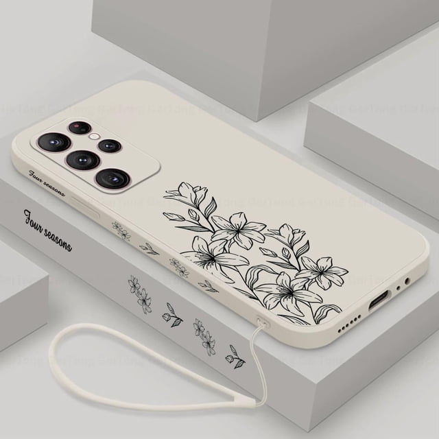 Funda de silicona con flores para Samsung Galaxy S23, S22, S21, S20 Ultra Plus, S21 FE, S20 FE, Note 20 Ultra, S23Ultra 5G