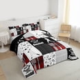 thumbnail image 3 of Homewish Baseball Sport Game Bedding Comforter Set,Boys Ball Gamer Twin Comforter Sets,Red White Black Bedding Set For Boys Teens,Breathable Home Decor Reversible,2pcs, 3 of 8