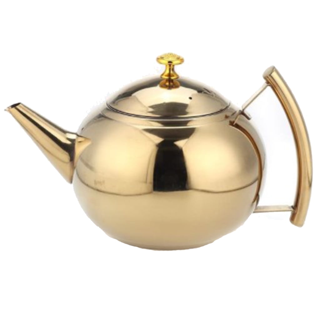 Teapot 1.5L/2L Silver Gold 2 Colors Stainless Steel Tea Pots with