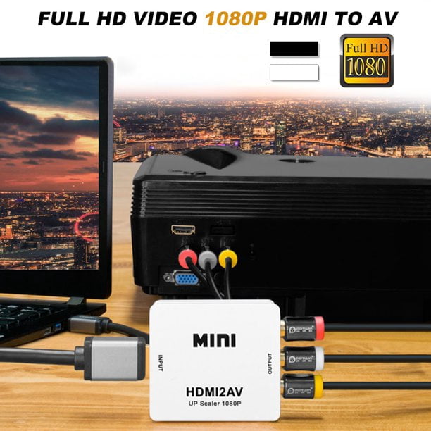 Convertisseur RCA vers HDMI, adaptateur AV masculin vers HDMI,  convertisseur composite vers HDMI avec prise en charge des câbles HDMI  PALNTSC pour