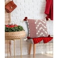 thumbnail image 2 of LR Home Ox Bay Hand-stitched Red/White Geometric All-Natural Cotton Pillow Cover, 2 of 8
