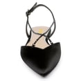 thumbnail image 2 of FSJ Women Closed Pointed Toe Rhinestone Strappy Slingback Flats Adjustable Buckle Sandals Comfortable Dress Shoes Size 9 Black, 2 of 5