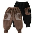 thumbnail image 2 of Chenyin Infant Toddler Cotton Pants Boys Girls Fall Winter Warm Snow Pants Fleece Sweatpants Kids Thickened Padded Trousers for 5 Months-6 Years, 2 of 9