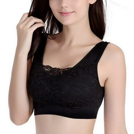 TOWED22 Bras Cozy Wireless Plunge Bra for Women  Buttery Soft Comfort Seamless Everyday Bra with Embedded Pad Black