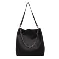 thumbnail image 1 of Bolso de hombro de color sólido de cuero retro para mujer Bolsos grandes con remaches (negro) Likrtyny Para estrenar, 1 of 9