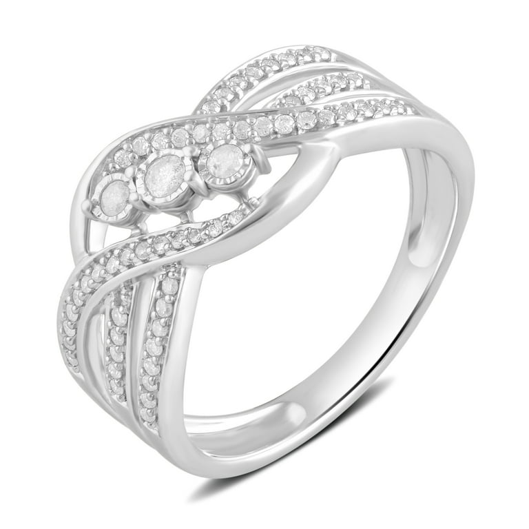 1/4 Carat T.W Diamond Sterling Silver Anniversary Ring. (I-J/I2-I3