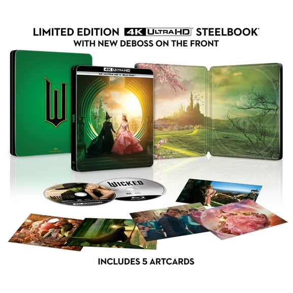 Wicked Limited Edition 4K UHD Steelbook & Artcards (4K Ultra HD) Jeff Goldblum Jonathan Bailey