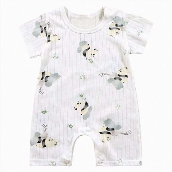 CAUYDY 3 6 9 Months 1T 2T Baby Boys Pajamas Infant Short Sleeve Clothes for Girls Preemie Spring Summer Jumpsuit Newborn One-Pieces Sizes 18-24 Months,Light Gray