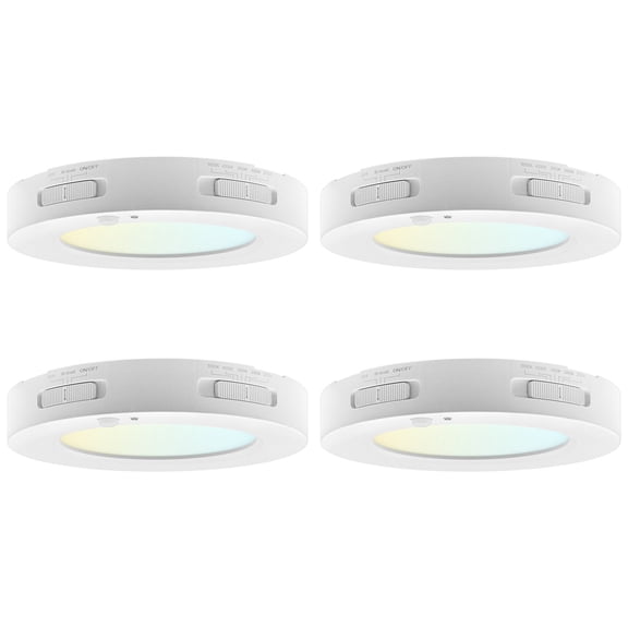 LUXRITE 5 In. LED Flush Mount Light   PIR Motion Sensor, 12W, 1000LM, 5CCT, Dimmable CRI90 Title 24 Compliant ETL 4 Pack