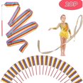 thumbnail image 1 of Paquete de 20 cintas de baile arcoíris para niños, varitas de baile, bastones giratorios y juguetes., 1 of 5