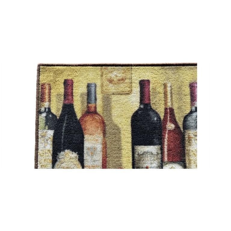 Wine-Themed Kitchen Runner Rug Set - 3 Piece by Catalina Home Multicolor  Non-slip