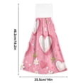 thumbnail image 3 of Valentine Daisies Leaves Hearts Cartoon Hanging Towels with Loop Hand Towels Nylon Fastener Tape Design Dish Cloths 2 Pieces, 3 of 7
