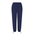 thumbnail image 5 of Baggy Pants Women, Audhol Women's Casual Pant Solid Color Sports and Leisure Pant Drawstring Wide Leg Pants and Drawstring Pocket Pants Womens Sweatpants Navy XL, 5 of 5