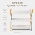 thumbnail image 5 of Comfy Cubs Baby Changing Table with Two Open Shelves for Storage - White with Natural Wood Legs, 5 of 7