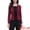 Burgundy, variant on Women's Collarless Business Outfits Open Front Suit Blazer M Burgundy