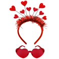 thumbnail image 1 of ChristmaxStore Diadema con forma de corazón para el día de San Valentín, diadema con corazones rojos, diadema para fiesta de San Valentín, accesorios de boda, 1 of 5