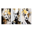 thumbnail image 2 of Designart "Glamour in Black and Gold Painted Woman Diva Portrait" Fashion Woman Wall Art Set Of 3 - Glam Gold Gallery Set For Office Decor, 2 of 6
