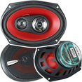 thumbnail image 2 of Audiobank 2 6x9 700 Watts Haut-parleurs Stéréo Coaxiaux Audio de Voiture Rouges à 3 Voies - AB6970, 2 of 4