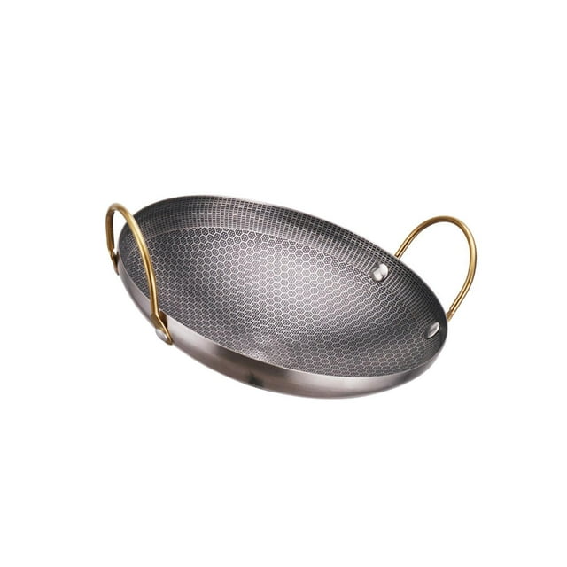 maytalsory Wok en Acier Inoxydable Marmite Poêle à Ragoût Ustensiles de Cuisine pour Extérieur 10 Pouces
