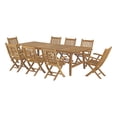 thumbnail image 1 of Modern Contemporary Urban Design Outdoor Patio Balcony Garden Furniture Side Dining Chair and Table Set, Wood, Natural, 1 of 8