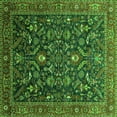 thumbnail image 1 of Ahgly Company Indoor Square Oriental Green Industrial Area Rugs, 4' Square, 1 of 4