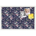 thumbnail image 2 of PinPix 30x20 Custom Cork Bulletin Board Vintage Japanese Floral Navy Poster Board Has a Fabric Style Canvas Finish, Framed in Vintage Japanese Floral Navy, by ArtToFrames (PinPix-1542), 2 of 5