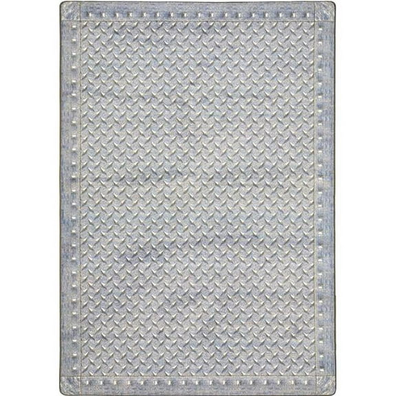 Diamond Plate Lead 5 ft.4 in. x 7 ft.8 in.  WearOn Nylon Machine Tufted- Cut Pile Whimsy Rug